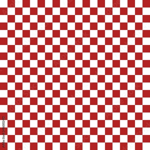 Two color checkerboard. Fire brick and White colors of checkerboard. Chessboard  checkerboard texture. Squares pattern. Background.