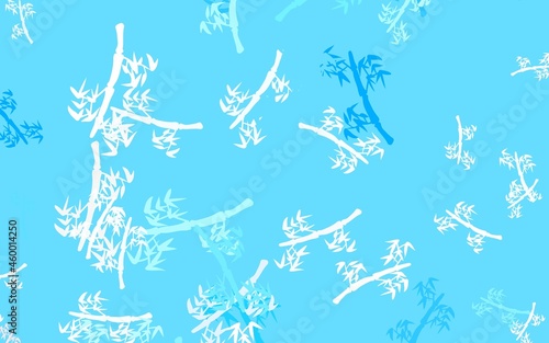 Light Blue  Yellow vector elegant pattern with branches.
