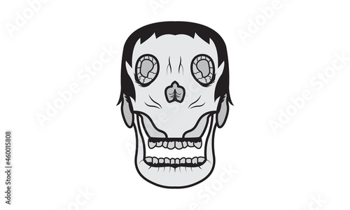 Frankensteins Zombie Skull Illustration