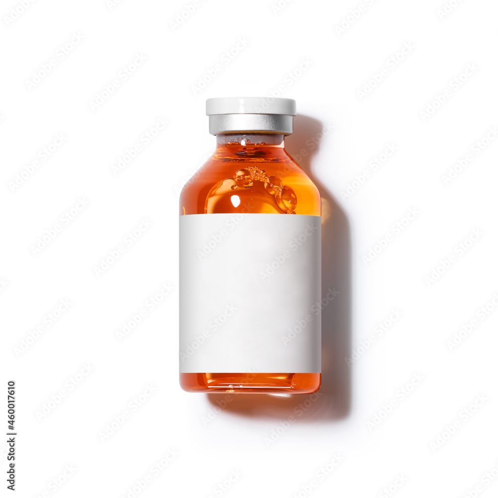 Orange ampoule on a white background Orange ampoule on a white background
