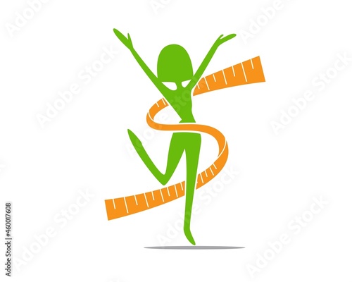women weight loss silhouette logo designs simple for slim and clinic logo and health service
