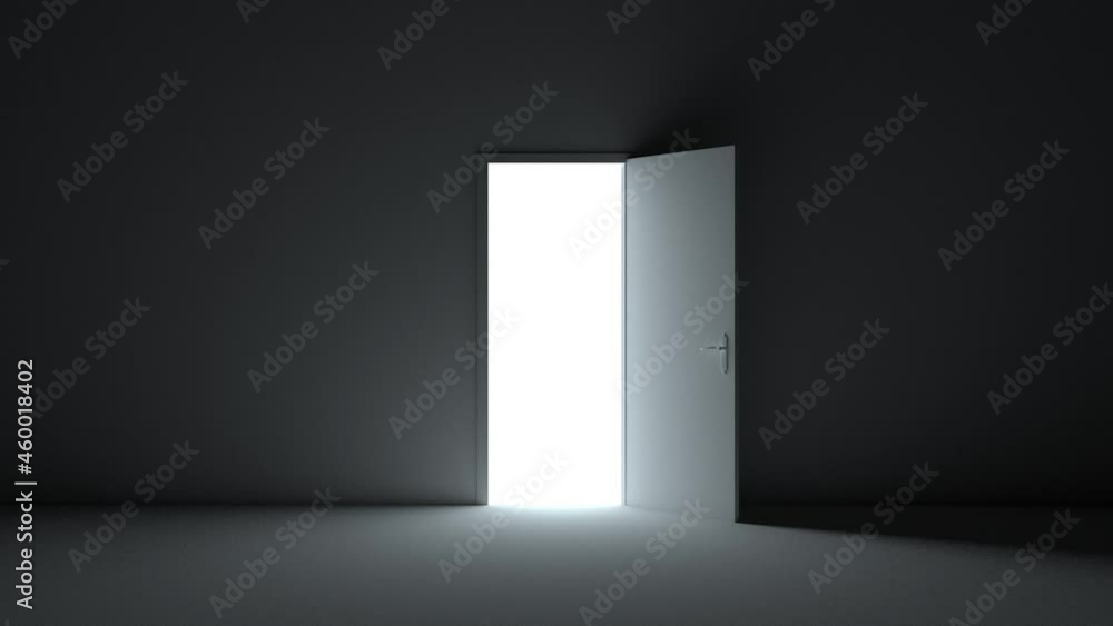 A door that opens, from room darkness to light. Symbol of opportunity, freedom, future, hope. It can be used for scary scenes or spiritual connection. Approach and exit, zoom effect
A door that opens, from room darkness to light. Symbol of opportunity, freedom, future, hope. It can be used for scary scenes or spiritual connection. Approach and exit, zoom effect