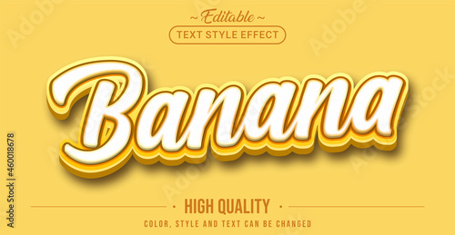Editable text style effect - Banana text style theme.