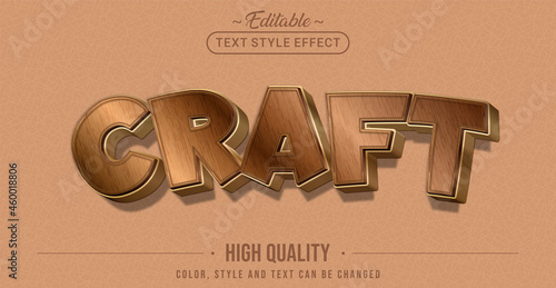Fototapeta Naklejka Na Ścianę i Meble -  Editable text style effect - Craft text style theme.