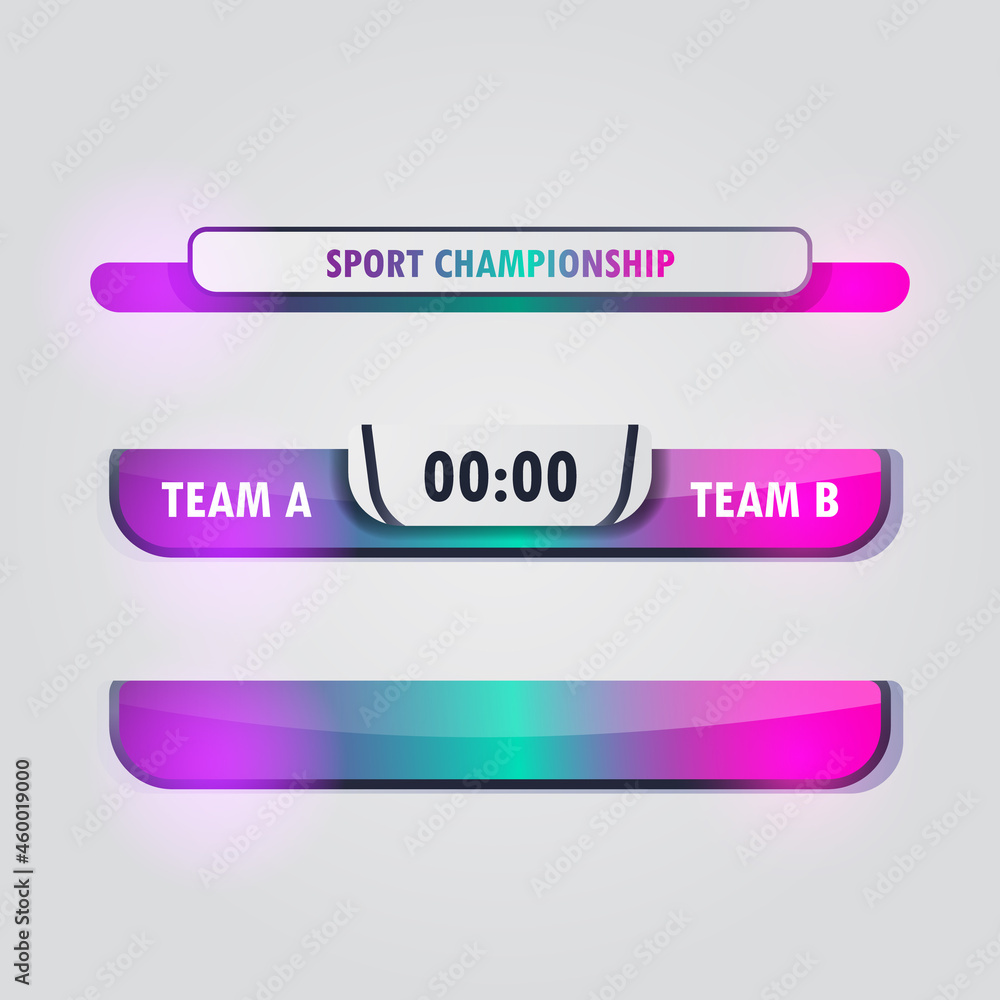 Lower third Scoreboard Team A Vs Team B Broadcast Graphic Template For Sport, Soccer, And Football Lower third Scoreboard Team A Vs Team B Broadcast Graphic Template For Sport, Soccer, And Football