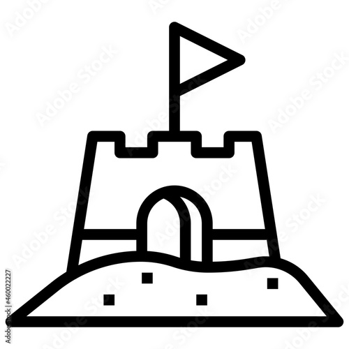 SAND CASTLE line icon,linear,outline,graphic,illustration