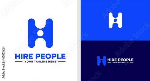 LETTER H LOGO PEOPLE NEGATIVE SPACE EDITABLE