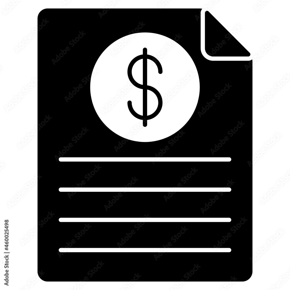 An editable design icon of financial paper An editable design icon of financial paper