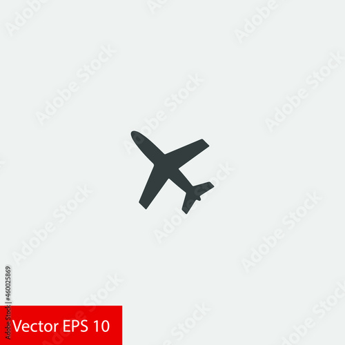 airplane icon symbol vector on white background