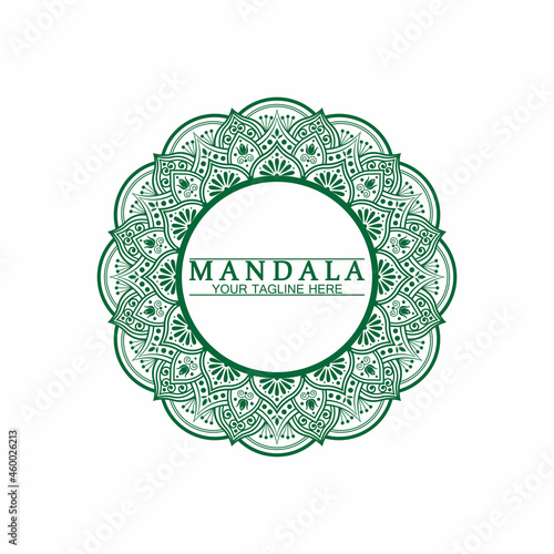 Circle pattern petal Flower Mandala Vector logo template illustration. Colorful template for spiritual retreat or yoga studio,Ornamental business cards,vintage luxury, ornamental decoration