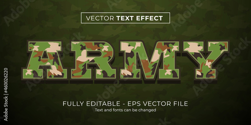 Editable Text Effect Army Style