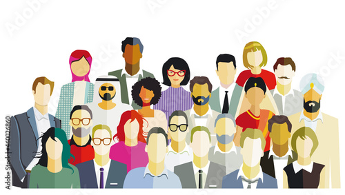 Gruppe von Personen Portrait, Team Gruppe isoliert - illustration