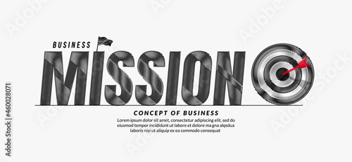 Mission scribble text design background, business target lettering typography concept, Business motivation quote