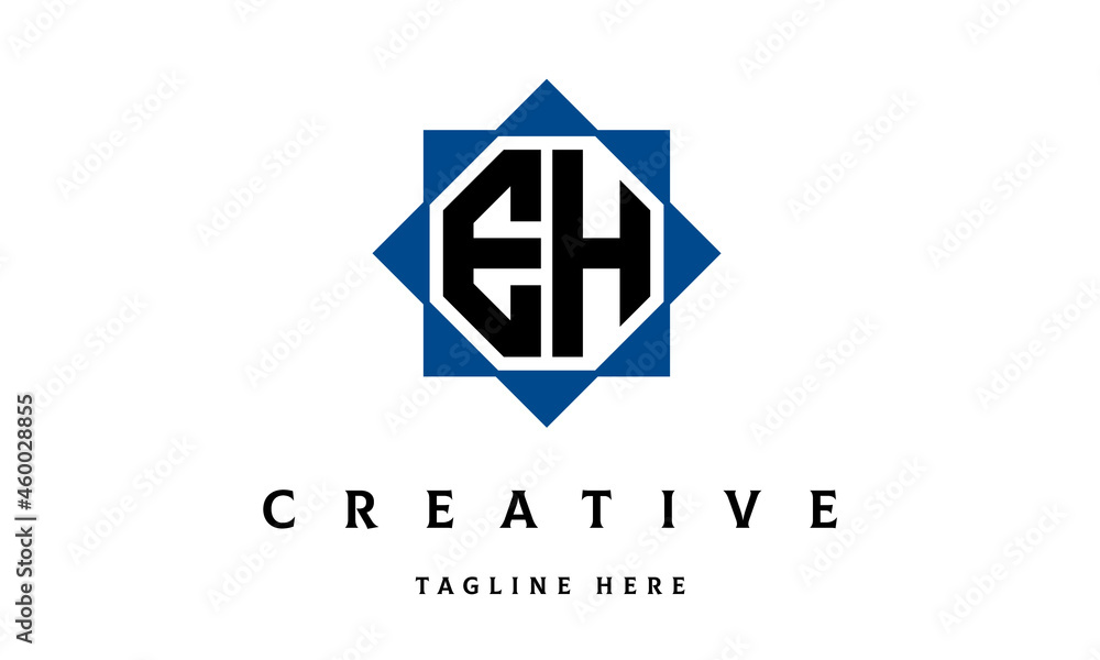Fototapeta premium EH double square latter logo vector