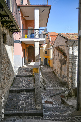 Fototapeta Naklejka Na Ścianę i Meble -  A narrow street in Carpinone, a medieval town of Molise region, Italy.