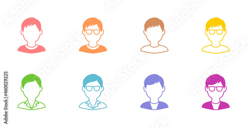 眼鏡を着用した男性のカラーアイコン