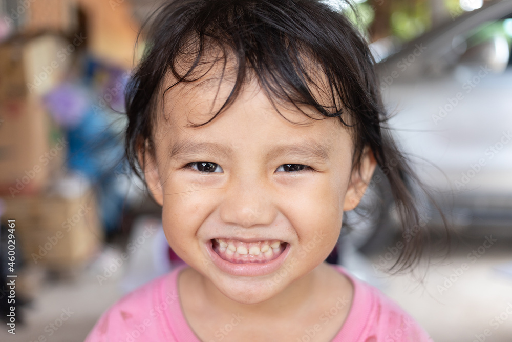 Close up portrait face of Little adorable Asian kid Close up portrait face of Little adorable Asian kid