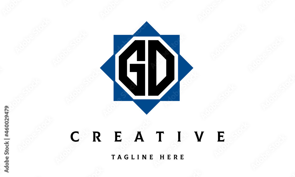 Fototapeta premium GD double square latter logo vector