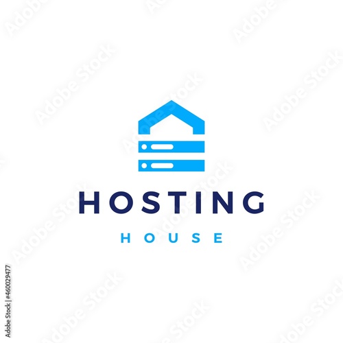 house home hosting server cloud data storage logo vector icon illustration