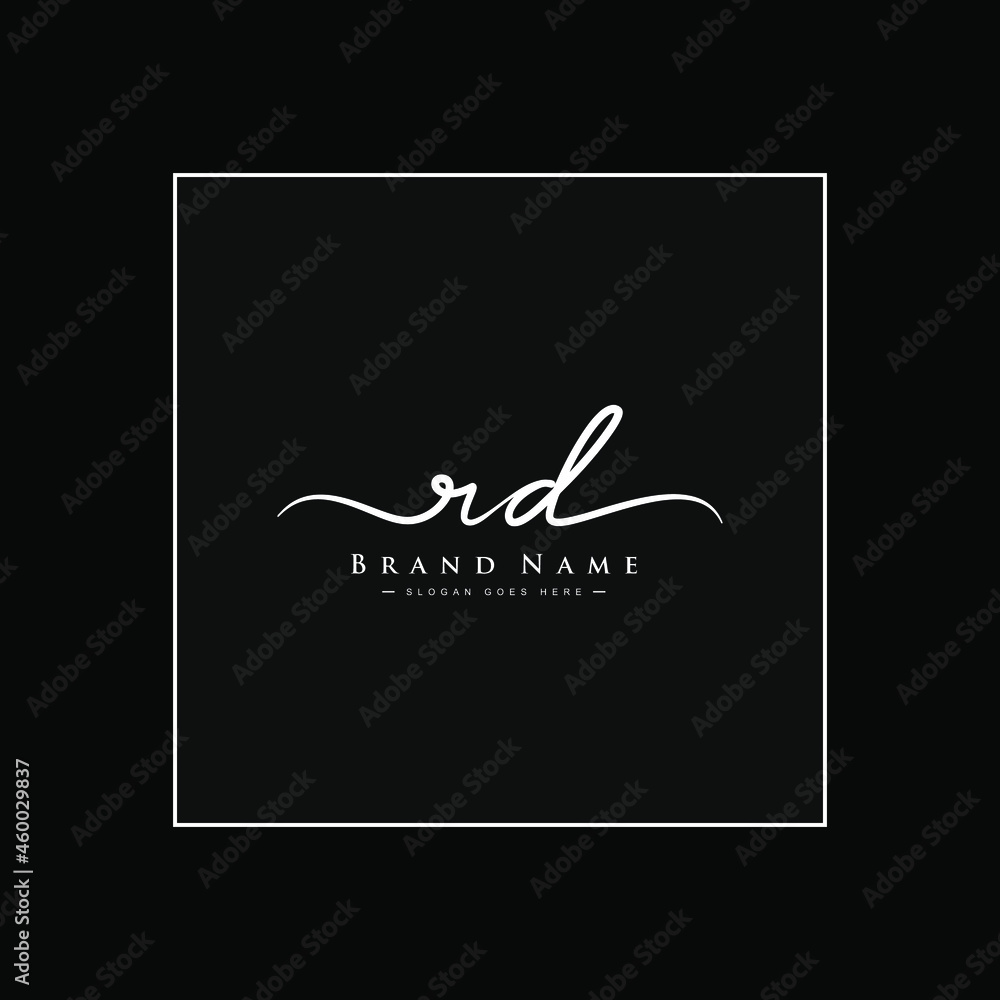 Name Rd Log Initial Letter RD Logo - Handwritten Signature Style Logo Stock Vector ...