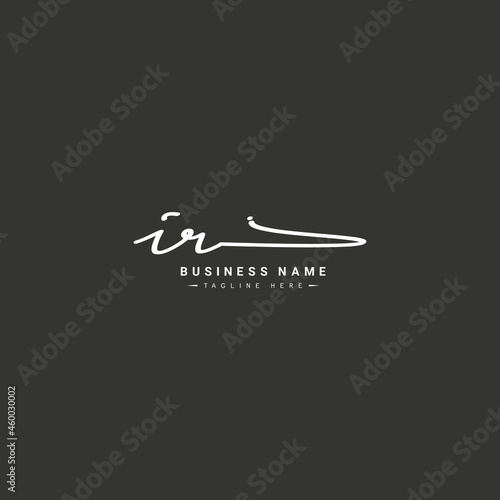 Initial Letter IR Logo - Handwritten Signature Logo