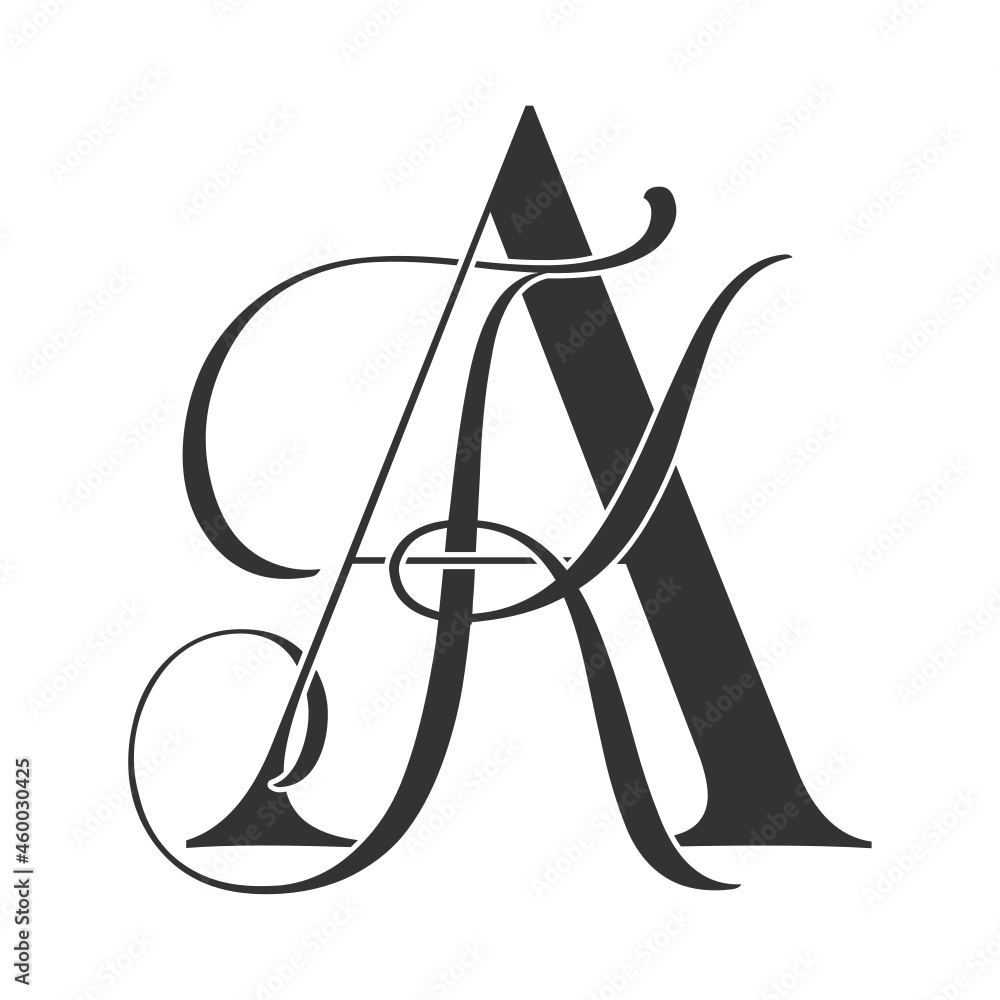 ak, ka, monogram logo. Calligraphic signature icon. Wedding Logo Monogram. modern monogram symbol. Couples logo for wedding - obrazy, fototapety, plakaty 