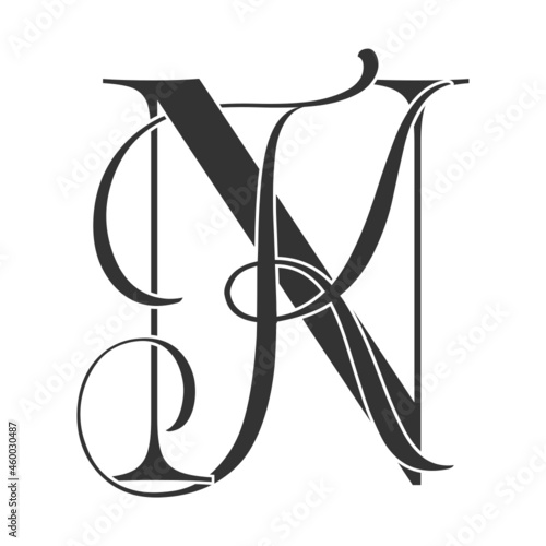 nk, kn, monogram logo. Calligraphic signature icon. Wedding Logo Monogram. modern monogram symbol. Couples logo for wedding