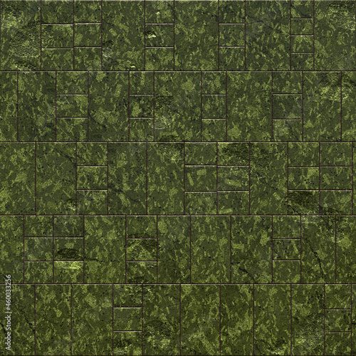 Valokuvatapetti Tiles made of green porphyry marble