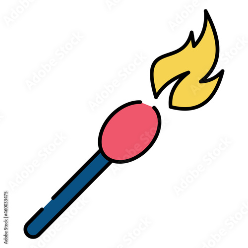 A modern design icon of matchstick