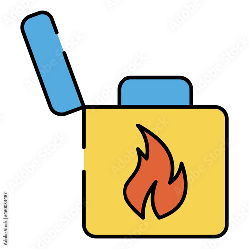 A flat design icon of lighter