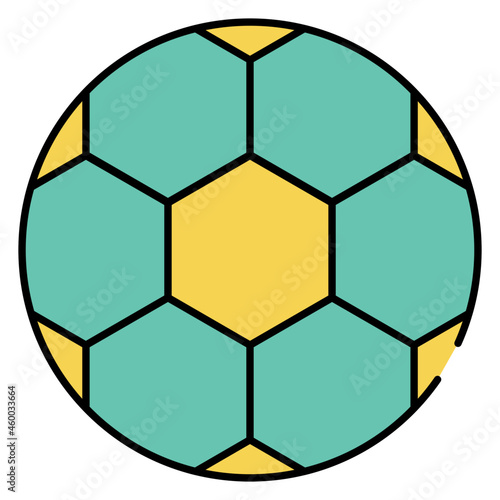 Flat design icon of football  chequered ball