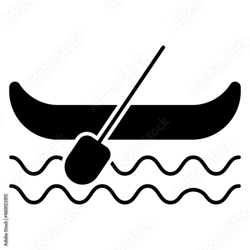 Boat with oars showing concept of rowing boat