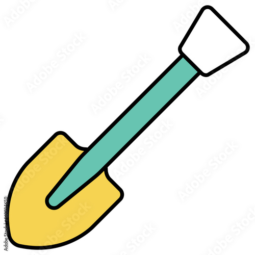 A trendy vector design of digging tool, shovel