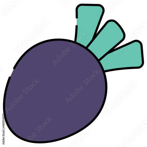 A delightful icon of vegetable, turnip vector