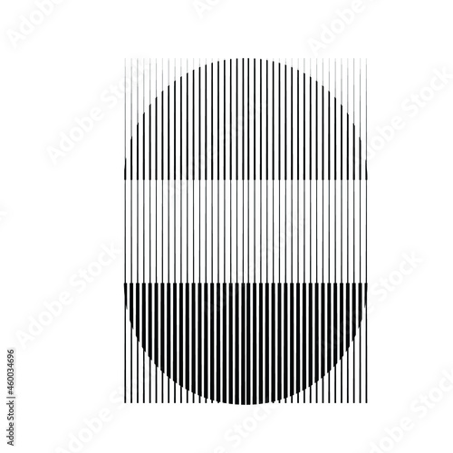 Rectangle Logo with lines.Square unusual icon Design .Black Vector stripes .Geometric shape.