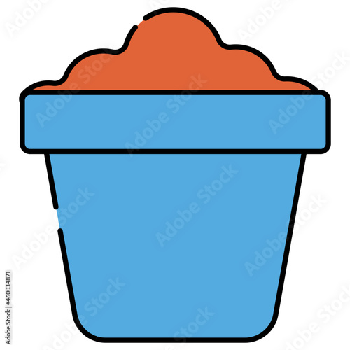 A unique design icon of mud pail