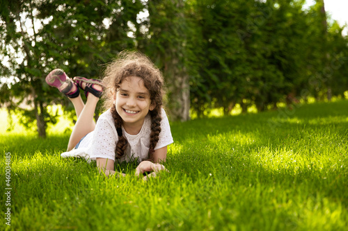 Happy adorable little girl having fun at the park © Dragosh