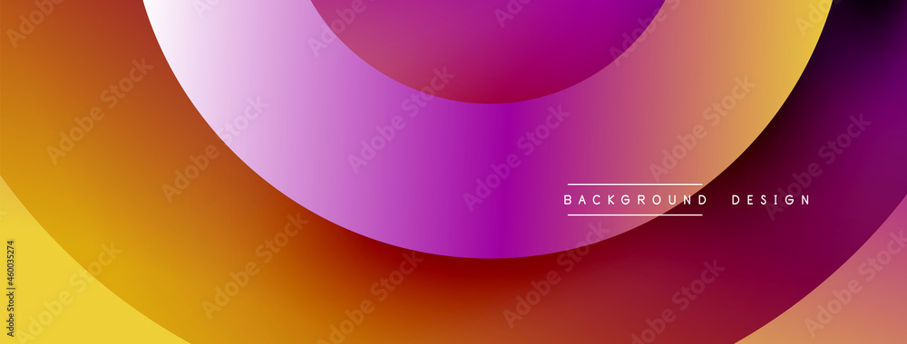 Abstract overlapping lines and circles geometric background with gradient colors Abstract overlapping lines and circles geometric background with gradient colors