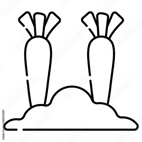A creative design icon of carrot cultivation