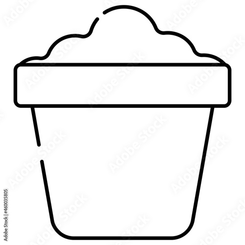 A unique design icon of mud pail