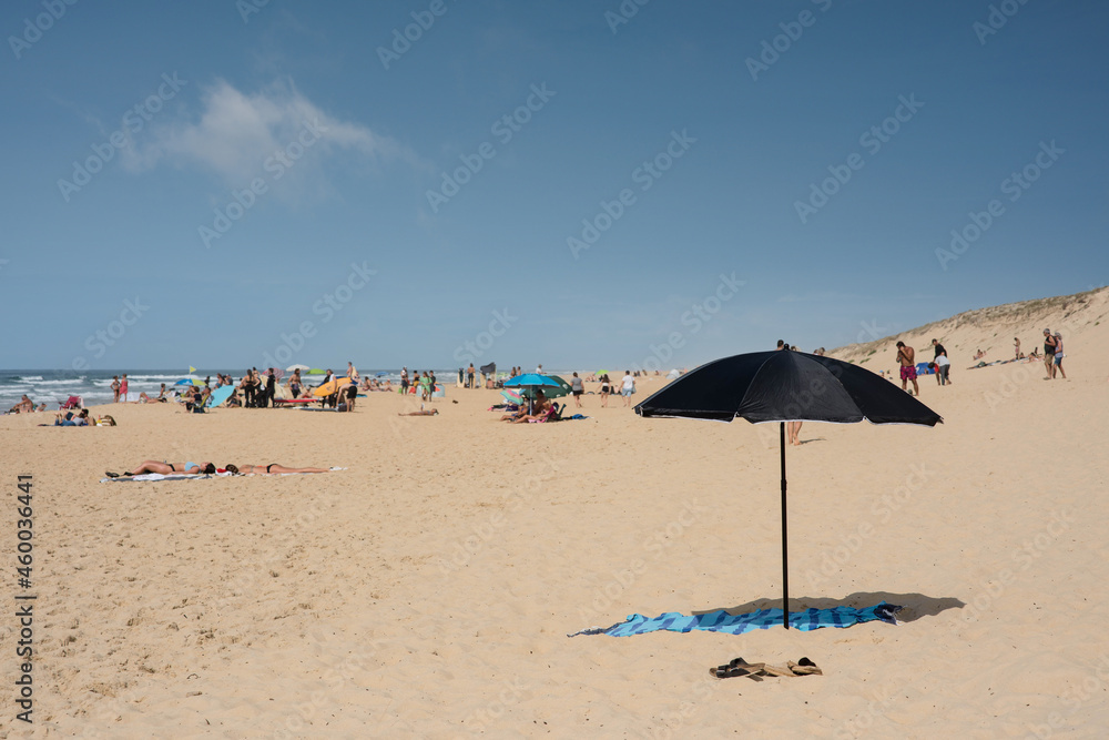 umbrellas on the beaches of the silver coast