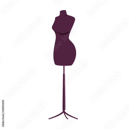 Vintage mannequin vector illustration isolate background. A mannequin for fitting clothes.