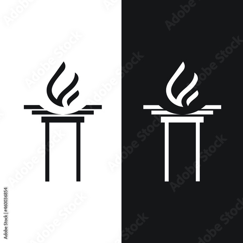 torch fire vector icon illustration design template