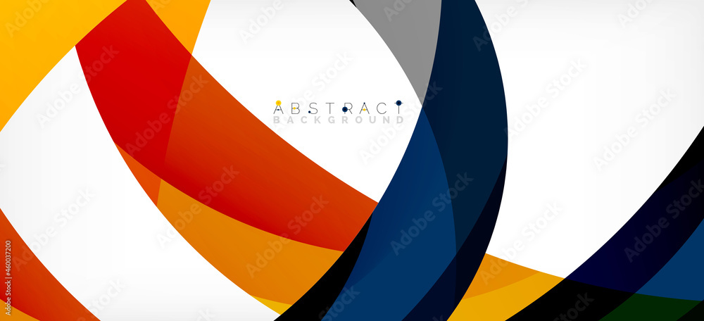 Geometric abstract background. Circle created with overlapping color shapes. Vector Illustration For Wallpaper, Banner, Background, Landing Page Geometric abstract background. Circle created with overlapping color shapes. Vector Illustration For Wallpaper, Banner, Background, Landing Page