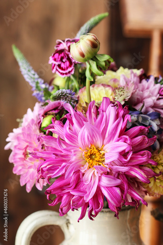 Autumn bouquet of garden flowers.