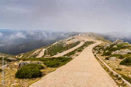 Road to sky lift in Bola del Mundo mountain in Navacerrada, Community of Madrid, Spain photo