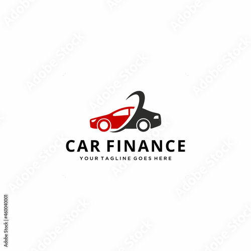 Automotive financial style car logo design icon silhouette Vector illustration
