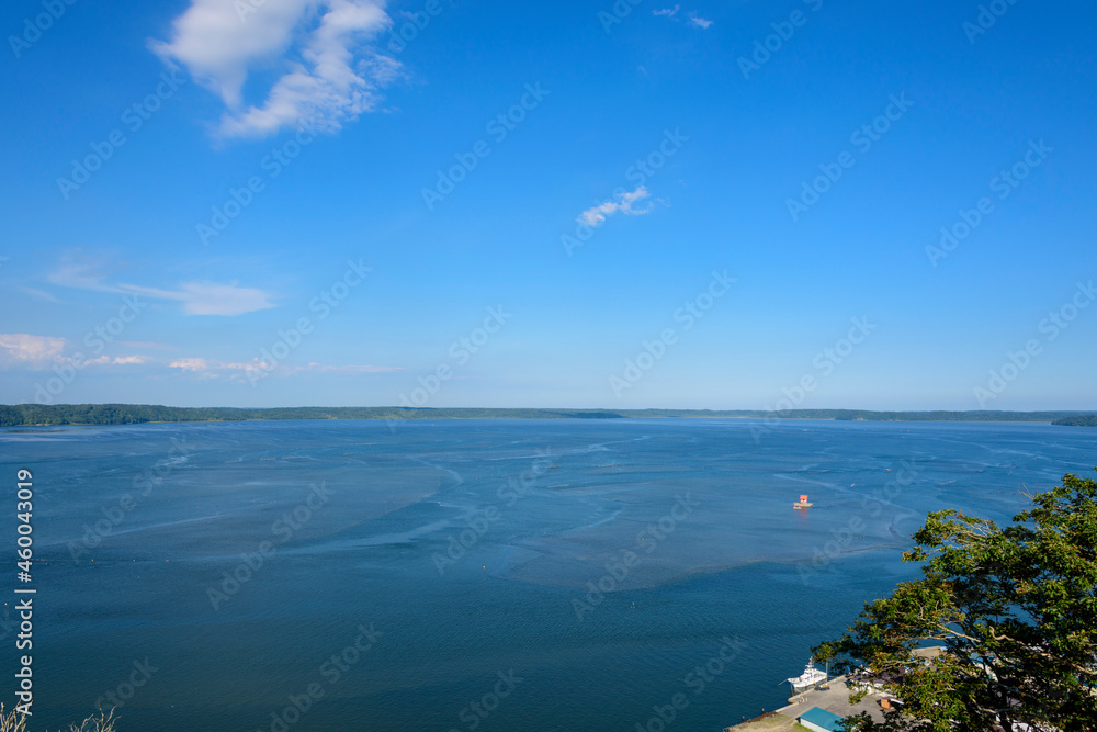 北海道 東部 厚岸の海と橋と町 北海道 東部 厚岸の海と橋と町