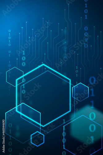 Futuristic pentagons on a technology background vector