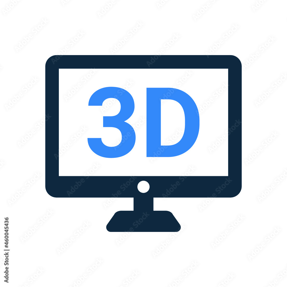 3d, display, screen icon. Simple vector design. 3d, display, screen icon. Simple vector design.